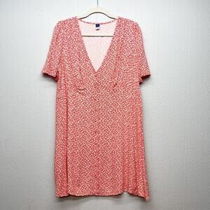 Old Navy Ditsy Floral Babydoll Button Front Shift Dress Womens XL Cottagecore